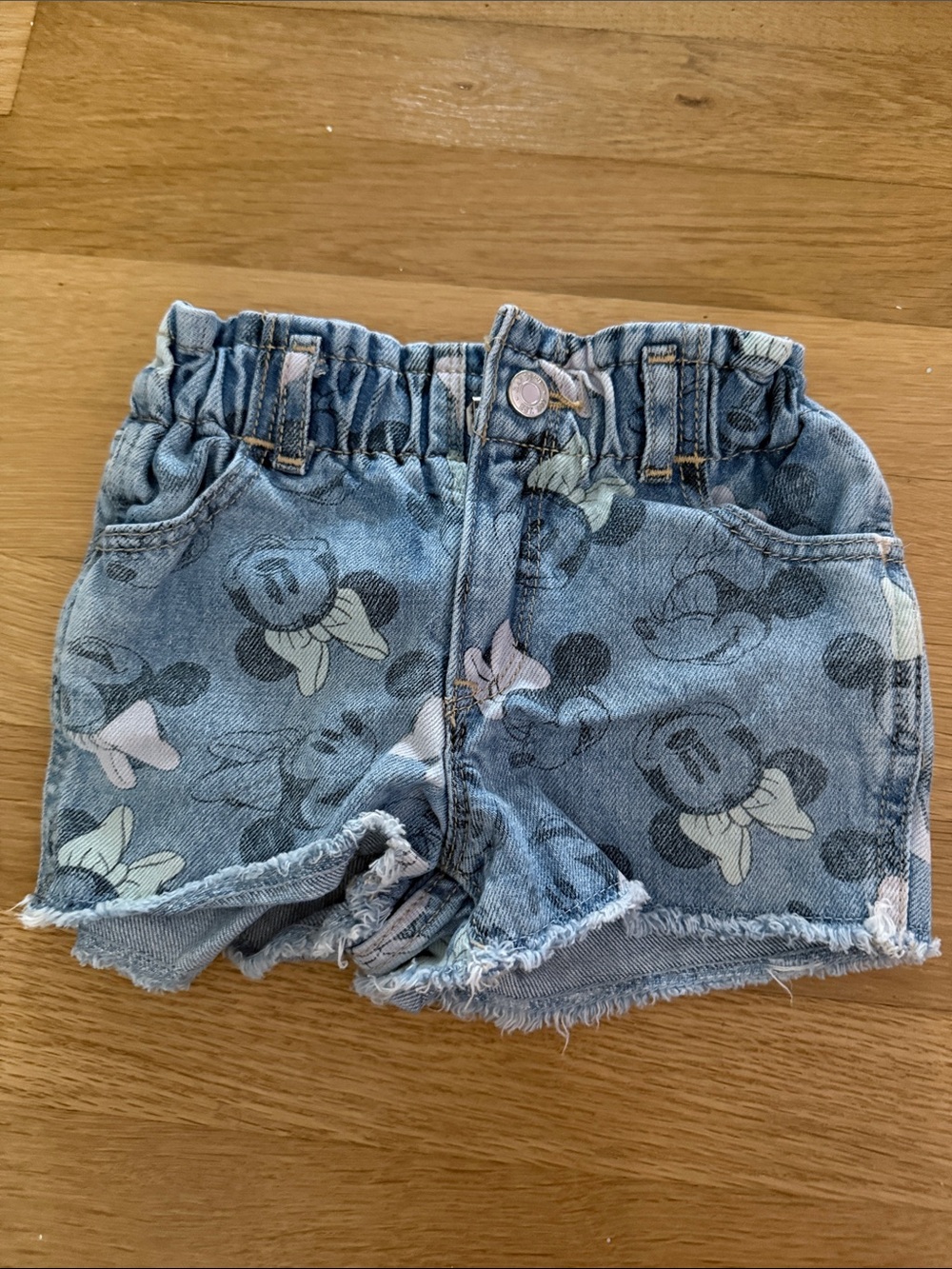 GAP Denim Shorts with Mickey Print - Light Blue